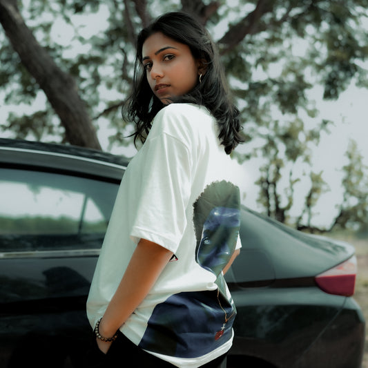 PINTEREST ART unisex oversized T-shirt ,WHITE