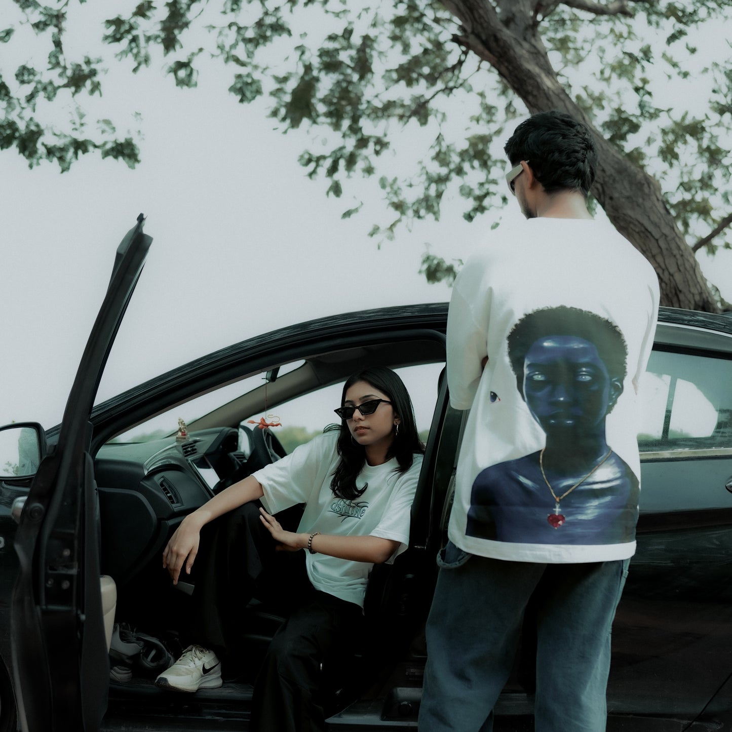 PINTEREST ART unisex oversized T-shirt ,WHITE