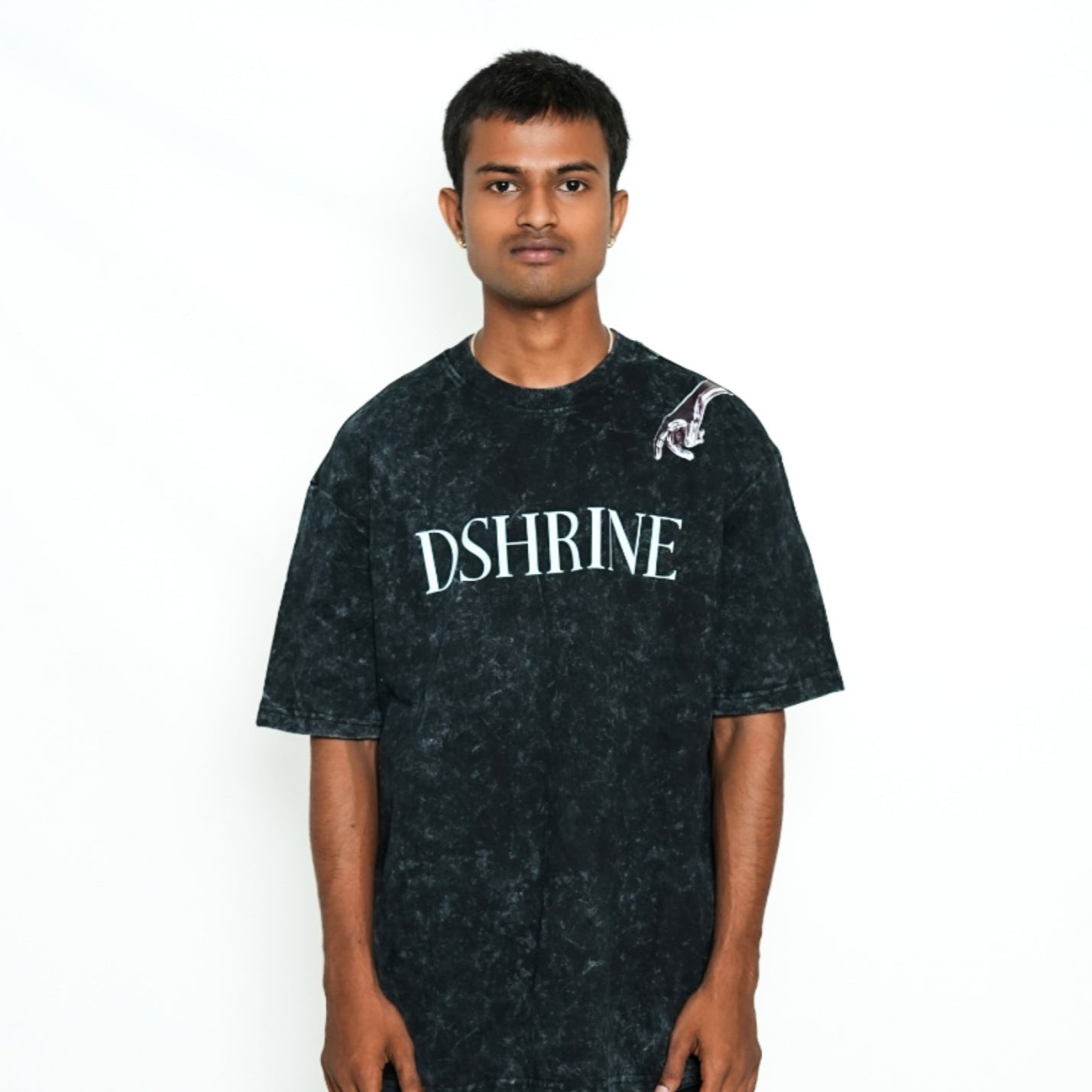 Premium DSHRINE unisex oversized T-shirt (black acid wash)