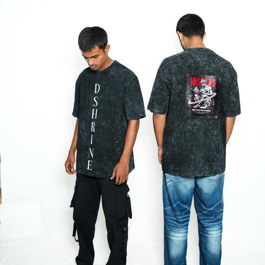 Premium G-MYTHOLOGY unisex oversized T-shirt (black acid wash)
