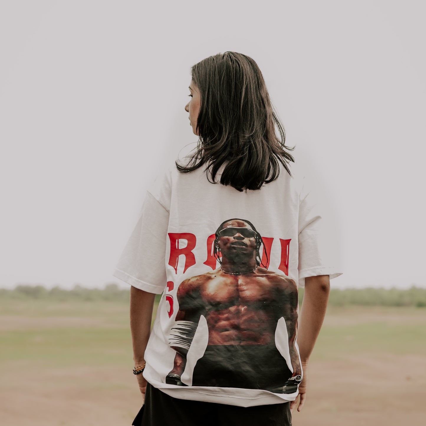 TRAVIS SCOTT unisex oversized T-shirt ,WHITE
